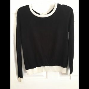 Forever 21 Lightweight Black Sweater / Creme Trim